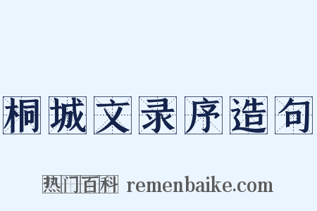 桐城文录序造句是什么意思的图片